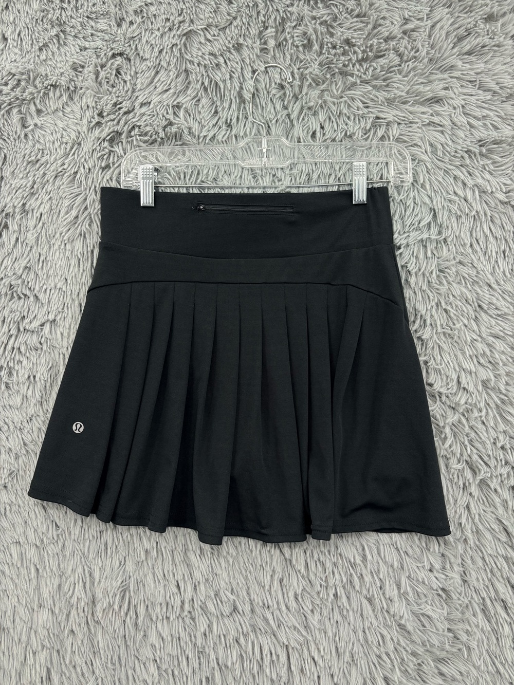 Lululemon Tennis Time Shirt Womens 8 Black Shorts Pocket Pleated Skort High Rise